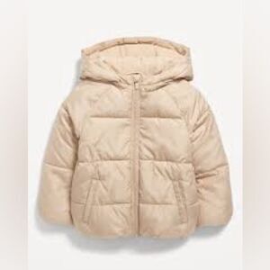 Old Navy Puffer Coat Jacket Beige Tan Neutral Boys Girls 4T Kids Cream